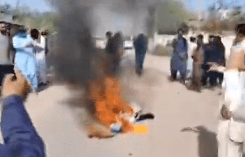 Protest in Gwadar against India, Lynch skeleton of Narendra Modi