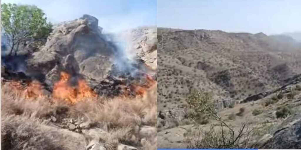 Forest fire threatens mineral-rich mountains in Zhob