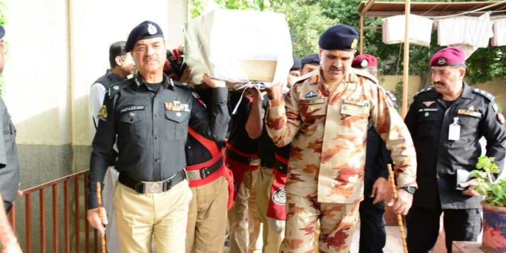 Funeral prayers held for martyred police officers in Balochistan