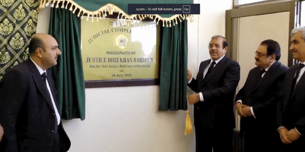 BHC Chief Justice Rozi Khan inaugurates Sariab Judicial Complex