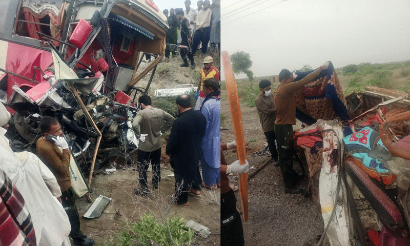 Nine killed as passenger coach collides with pickups in Lasbela