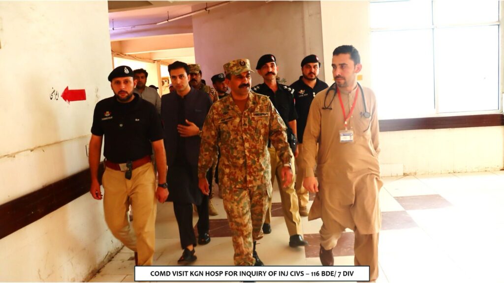 Commander 116 Brigade visits injured civilians at KGN Hospital Bannu