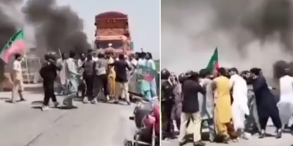 Violent PTI protesters clash with police, block Balochistan-Punjab highway