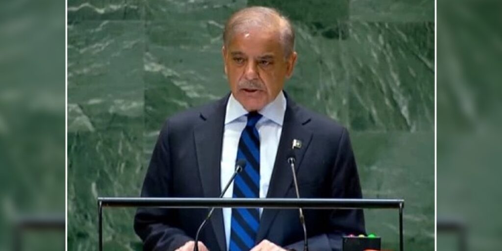PM Shehbaz Sharif Warns India, Backs Kashmir and Palestine