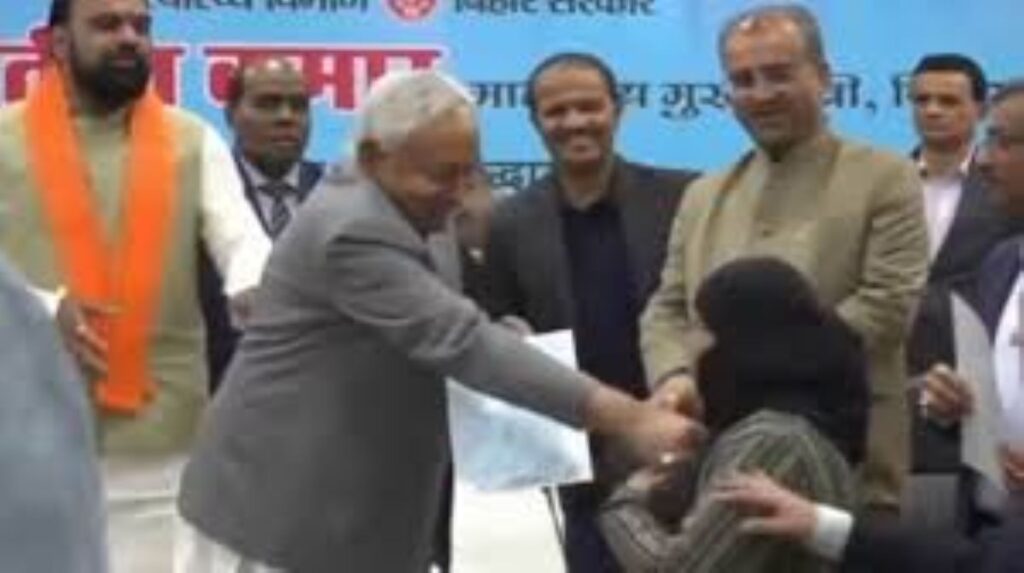 Controversy erupts after Bihar Chief Minister’s conduct toward Muslim woman doctor at appointment ceremony
