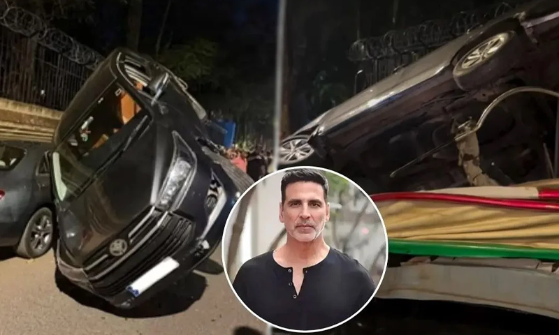 Akshay Kumar and Twinkle Khanna Involved in Road Accident, Video Goes Viral