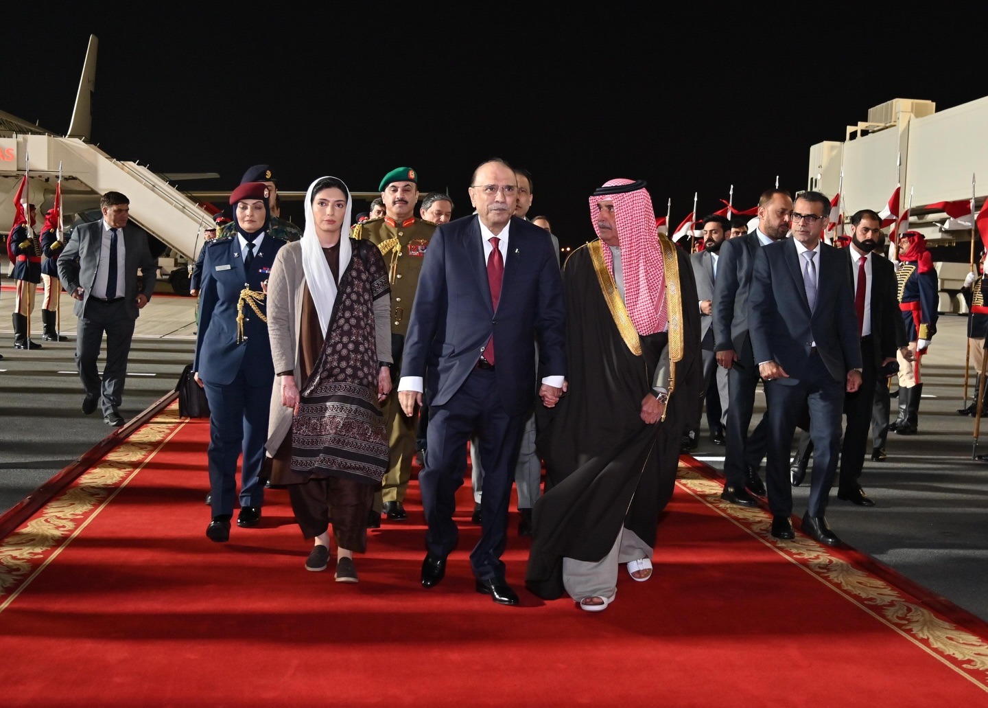 President Asif Ali Zardari arrived in the Bahraini capital Manama on Wednesday, commencing a four-day official visit aimed