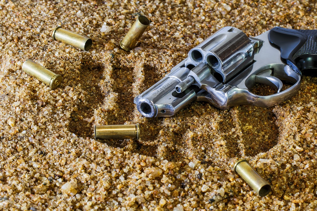 firearm, revolver, bullet, gun, weapon, handgun, crime, danger, shot, shoot, crime scene, shooting, security, criminal, murder, dangerous, defense, brown security, brown gun
