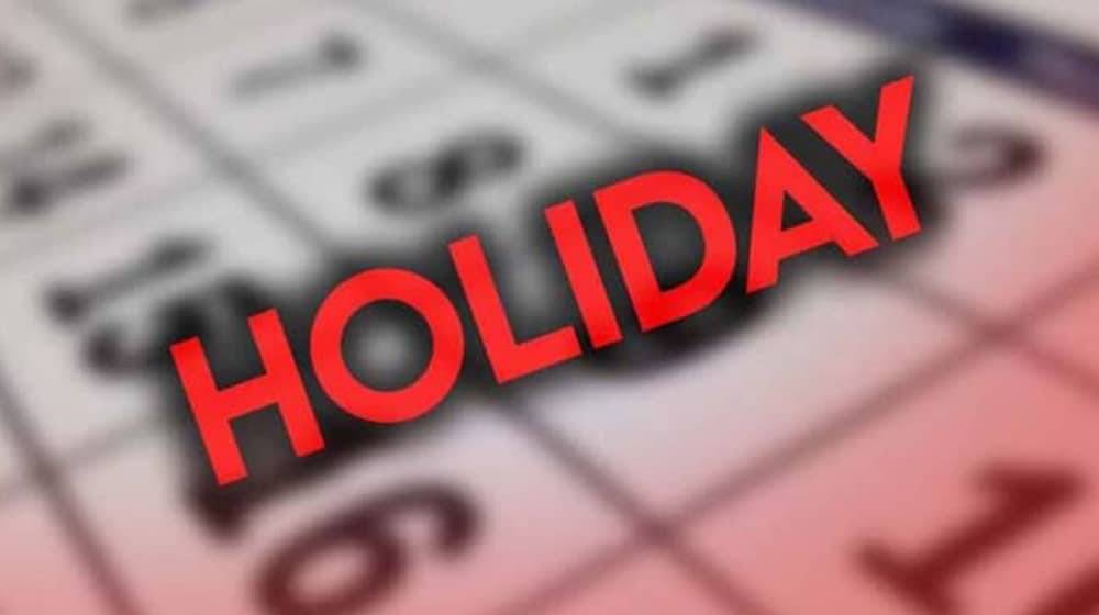 Notification of holiday for April 4 issued