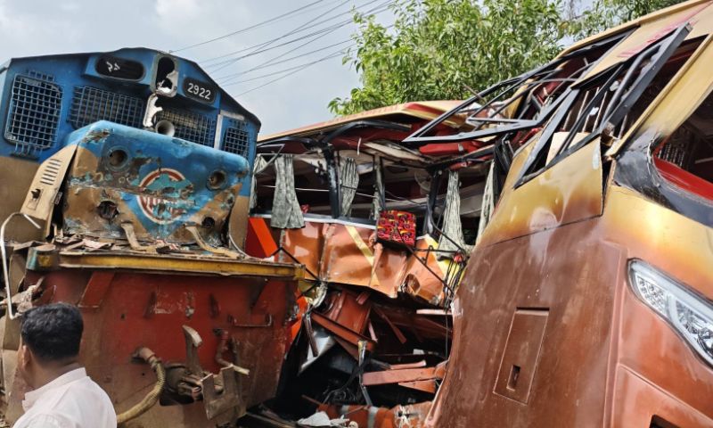 Train-Bus Collision Kills 12 in Bangladesh
