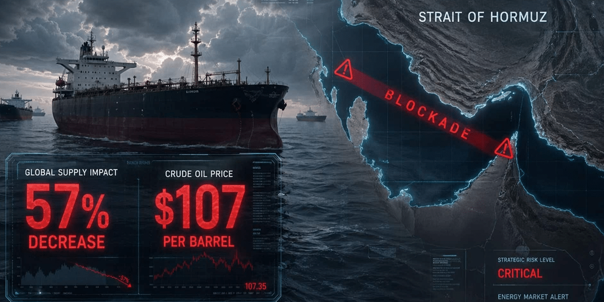 Oil Supply Slumps 57% as Strait of Hormuz Crisis Intensifies