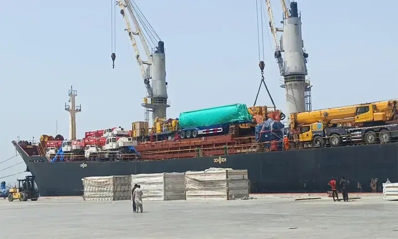 Hong Kong Cargo Ship Docks at Gwadar