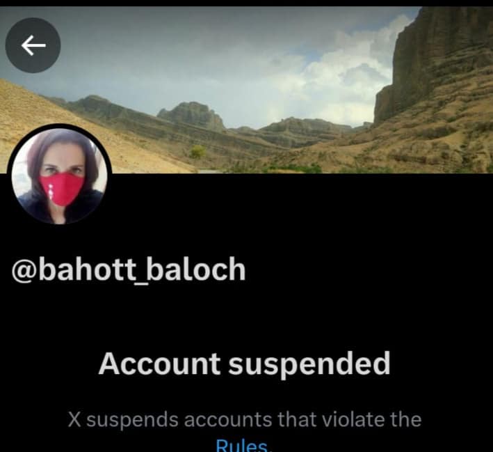 X Suspends Anti-Pakistan Account '@bahott_baloch