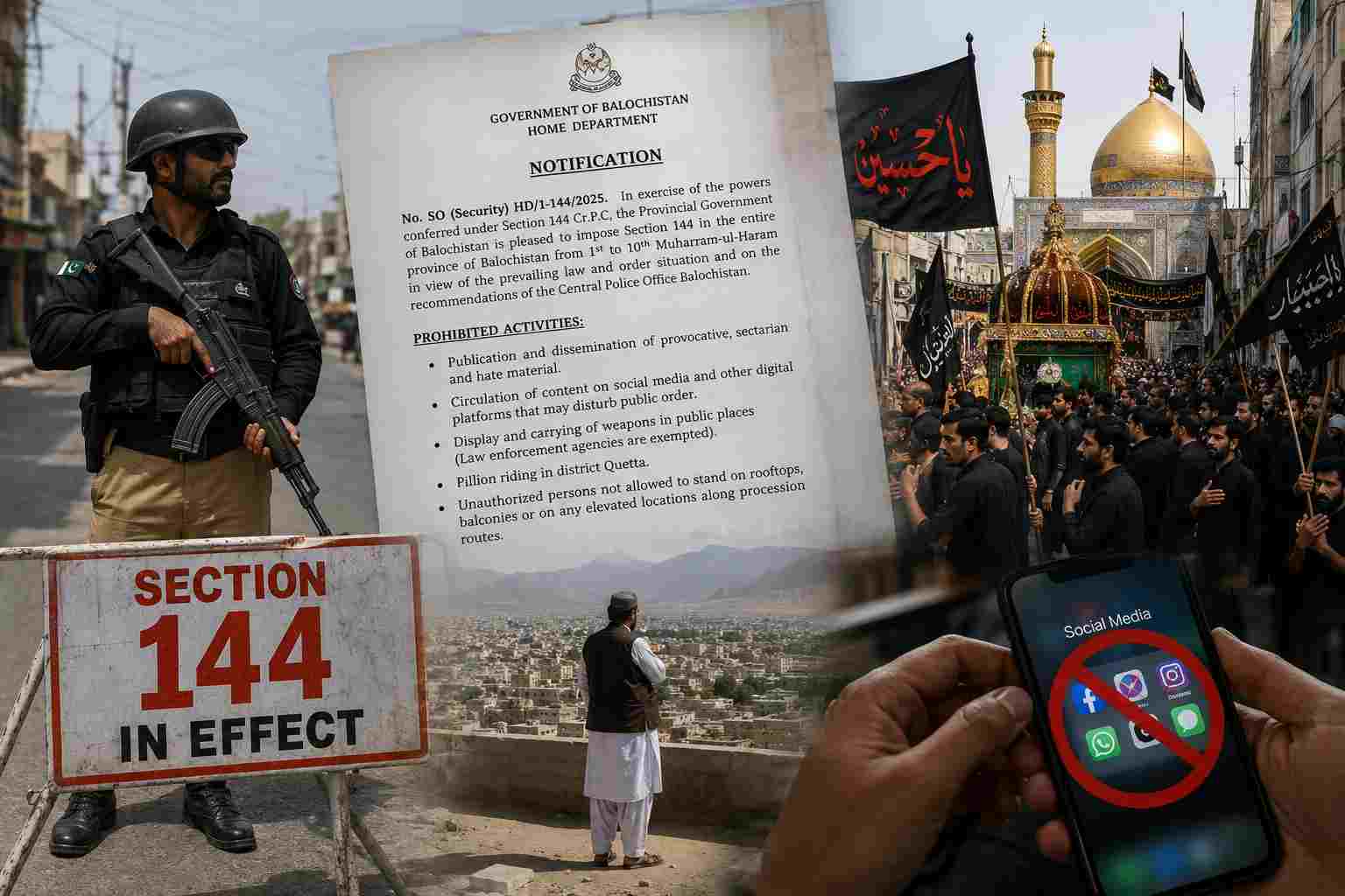 Balochistan Imposes Section 144 for Muharram Security