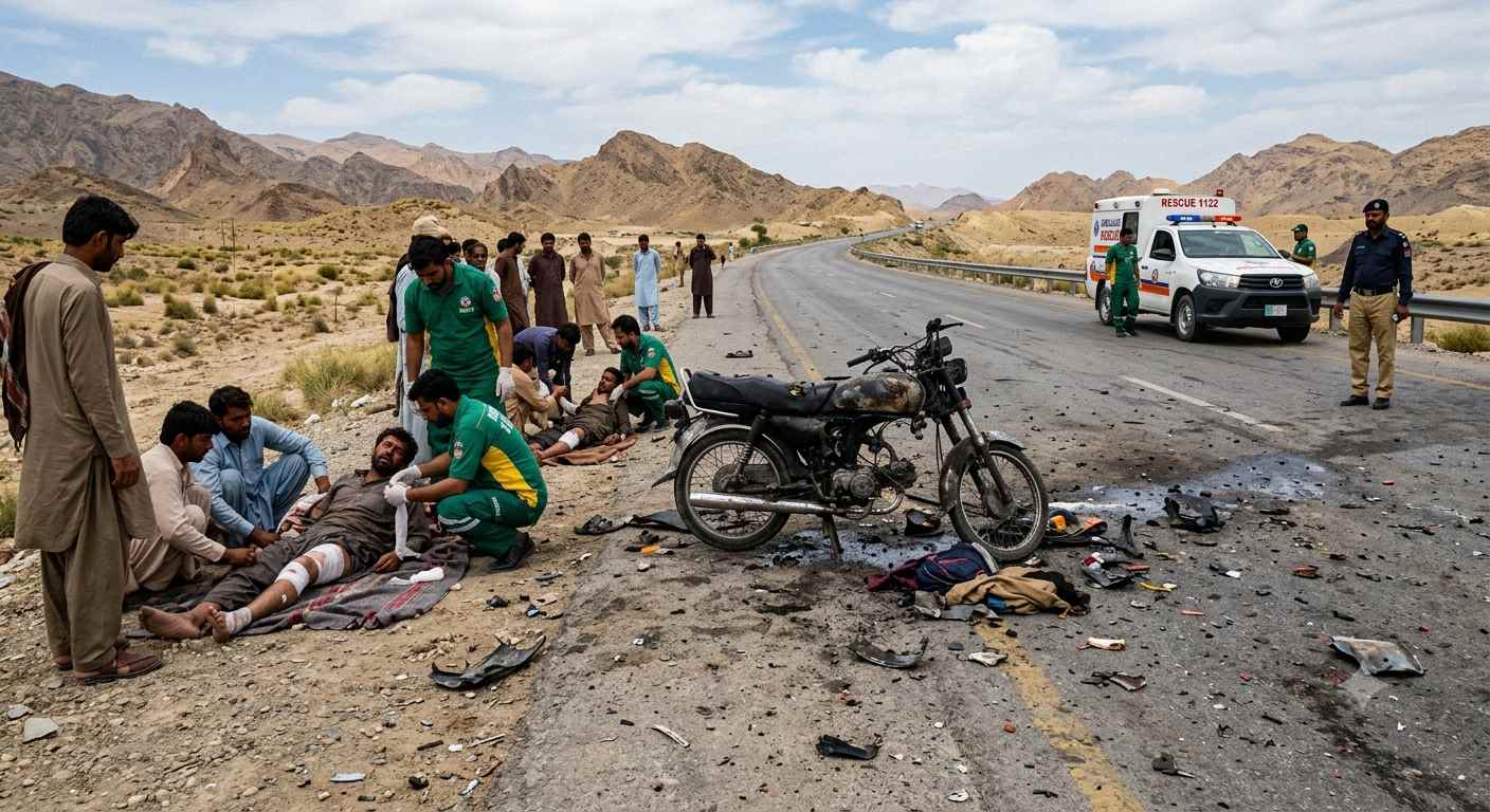 A commercial explosive material accidentally detonate on a moving motorcycle near Khanozai area of Pishin district along the National Highway, injuring three people.