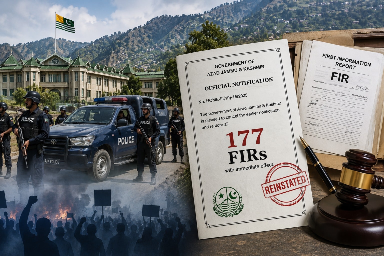 Azad Kashmir Govt Reinstates 177 FIRs Against Banned Action Committee Activists