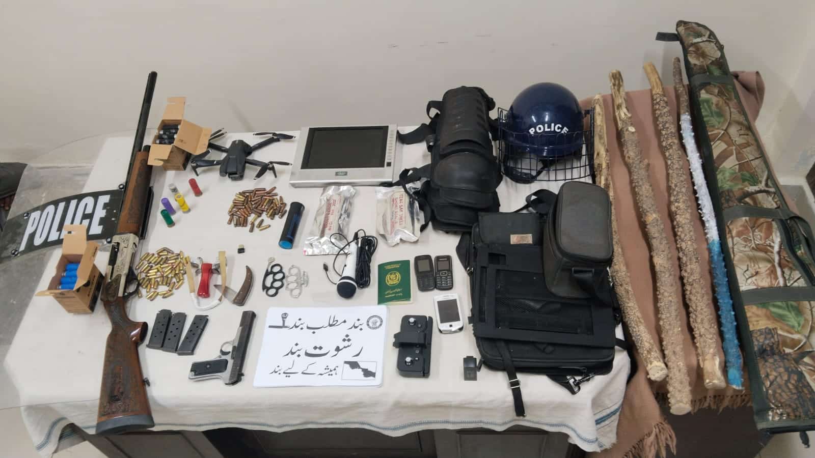 Weapons and Police Equipment Recovered in Raid on AAC Leader’s Residence