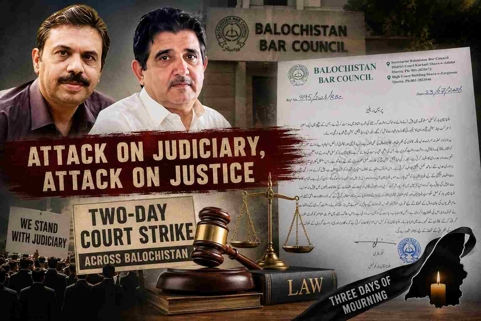 Balochistan Bar Council Announces Two-day Court Boycott After Judge's Killing