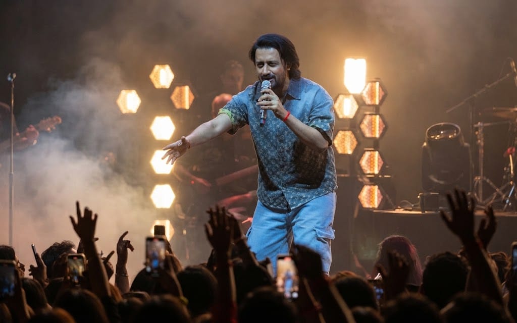 Fan Throws Mobile Phone During Atif Aslam’s Musical Concert.