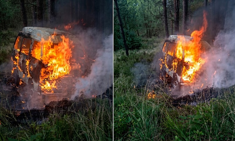 School Van Catches Fire in Murree, 10 Children Injured