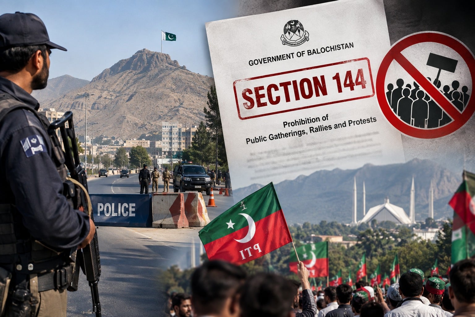 Balochistan Imposes Section 144 Ahead of Expected PTI March